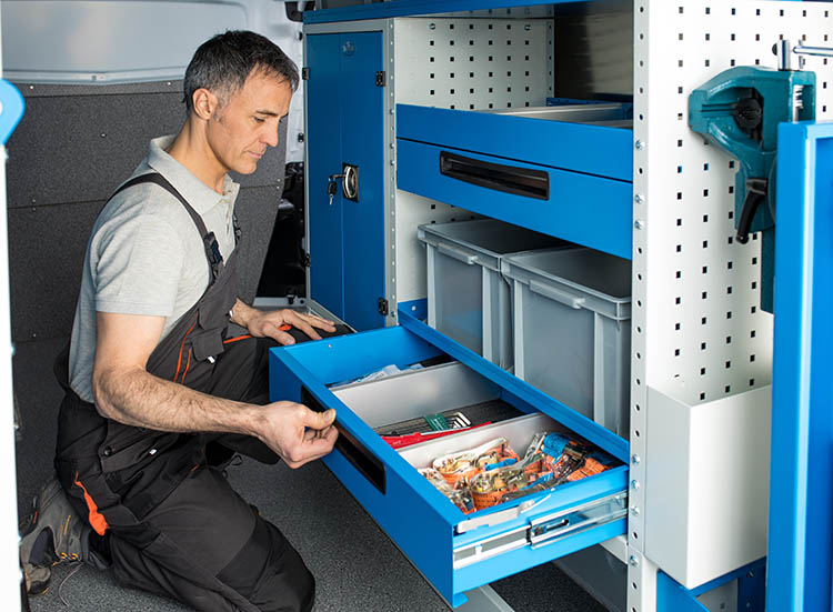 02 cajón metálico con separadores Tecnove