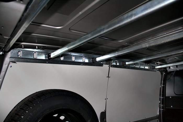 02 barras metálicas bloqueadas en varillas para furgoneta tecnove